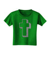 Simple Cross Design Glitter - Silver Toddler T-Shirt Dark by TooLoud-Toddler T-Shirt-TooLoud-Clover-Green-2T-Davson Sales