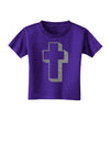 Simple Cross Design Glitter - Silver Toddler T-Shirt Dark by TooLoud-Toddler T-Shirt-TooLoud-Purple-2T-Davson Sales