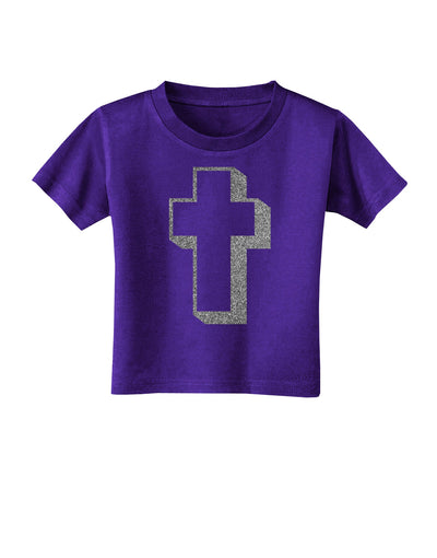 Simple Cross Design Glitter - Silver Toddler T-Shirt Dark by TooLoud-Toddler T-Shirt-TooLoud-Purple-2T-Davson Sales