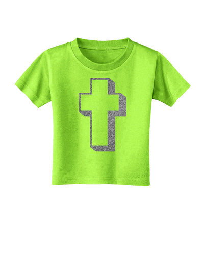 Simple Cross Design Glitter - Silver Toddler T-Shirt by TooLoud-Toddler T-Shirt-TooLoud-Lime-Green-2T-Davson Sales