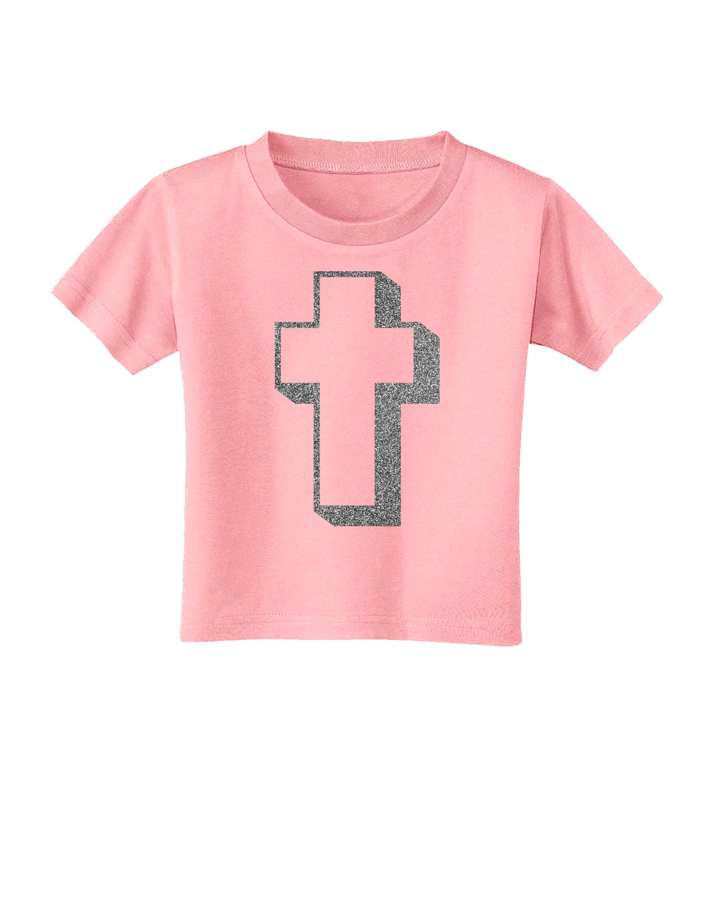 Simple Cross Design Glitter - Silver Toddler T-Shirt by TooLoud-Toddler T-Shirt-TooLoud-Candy-Pink-2T-Davson Sales