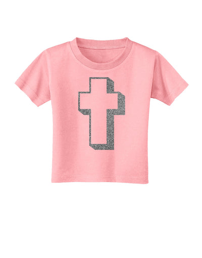 Simple Cross Design Glitter - Silver Toddler T-Shirt by TooLoud-Toddler T-Shirt-TooLoud-Candy-Pink-2T-Davson Sales