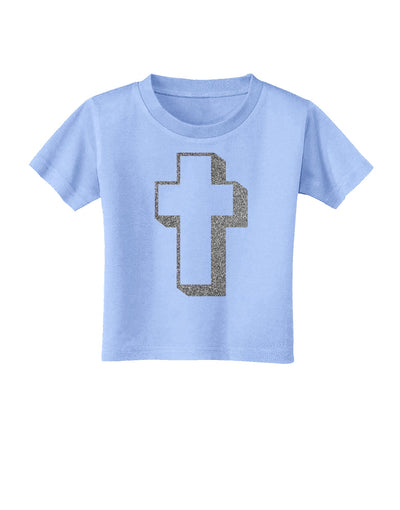 Simple Cross Design Glitter - Silver Toddler T-Shirt by TooLoud-Toddler T-Shirt-TooLoud-Aquatic-Blue-2T-Davson Sales