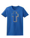 Simple Cross Design Glitter - Silver Womens Dark T-Shirt by TooLoud-Womens T-Shirt-TooLoud-Royal-Blue-X-Small-Davson Sales