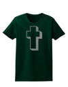 Simple Cross Design Glitter - Silver Womens Dark T-Shirt by TooLoud-Womens T-Shirt-TooLoud-Forest-Green-Small-Davson Sales