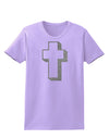 Simple Cross Design Glitter - Silver Womens T-Shirt by TooLoud-Womens T-Shirt-TooLoud-Lavender-X-Small-Davson Sales