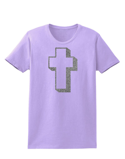 Simple Cross Design Glitter - Silver Womens T-Shirt by TooLoud-Womens T-Shirt-TooLoud-Lavender-X-Small-Davson Sales