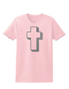 Simple Cross Design Glitter - Silver Womens T-Shirt by TooLoud-Womens T-Shirt-TooLoud-PalePink-X-Small-Davson Sales