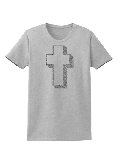 Simple Cross Design Glitter - Silver Womens T-Shirt by TooLoud-Womens T-Shirt-TooLoud-AshGray-X-Small-Davson Sales