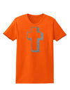 Simple Cross Design Glitter - Silver Womens T-Shirt by TooLoud-Womens T-Shirt-TooLoud-Orange-X-Small-Davson Sales