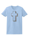 Simple Cross Design Glitter - Silver Womens T-Shirt by TooLoud-Womens T-Shirt-TooLoud-Light-Blue-X-Small-Davson Sales