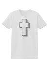 Simple Cross Design Glitter - Silver Womens T-Shirt by TooLoud-Womens T-Shirt-TooLoud-White-X-Small-Davson Sales