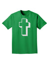 Simple Cross Design Glitter - White Adult Dark T-Shirt by TooLoud-Mens T-Shirt-TooLoud-Kelly-Green-Small-Davson Sales