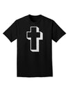 Simple Cross Design Glitter - White Adult Dark T-Shirt by TooLoud-Mens T-Shirt-TooLoud-Black-Small-Davson Sales