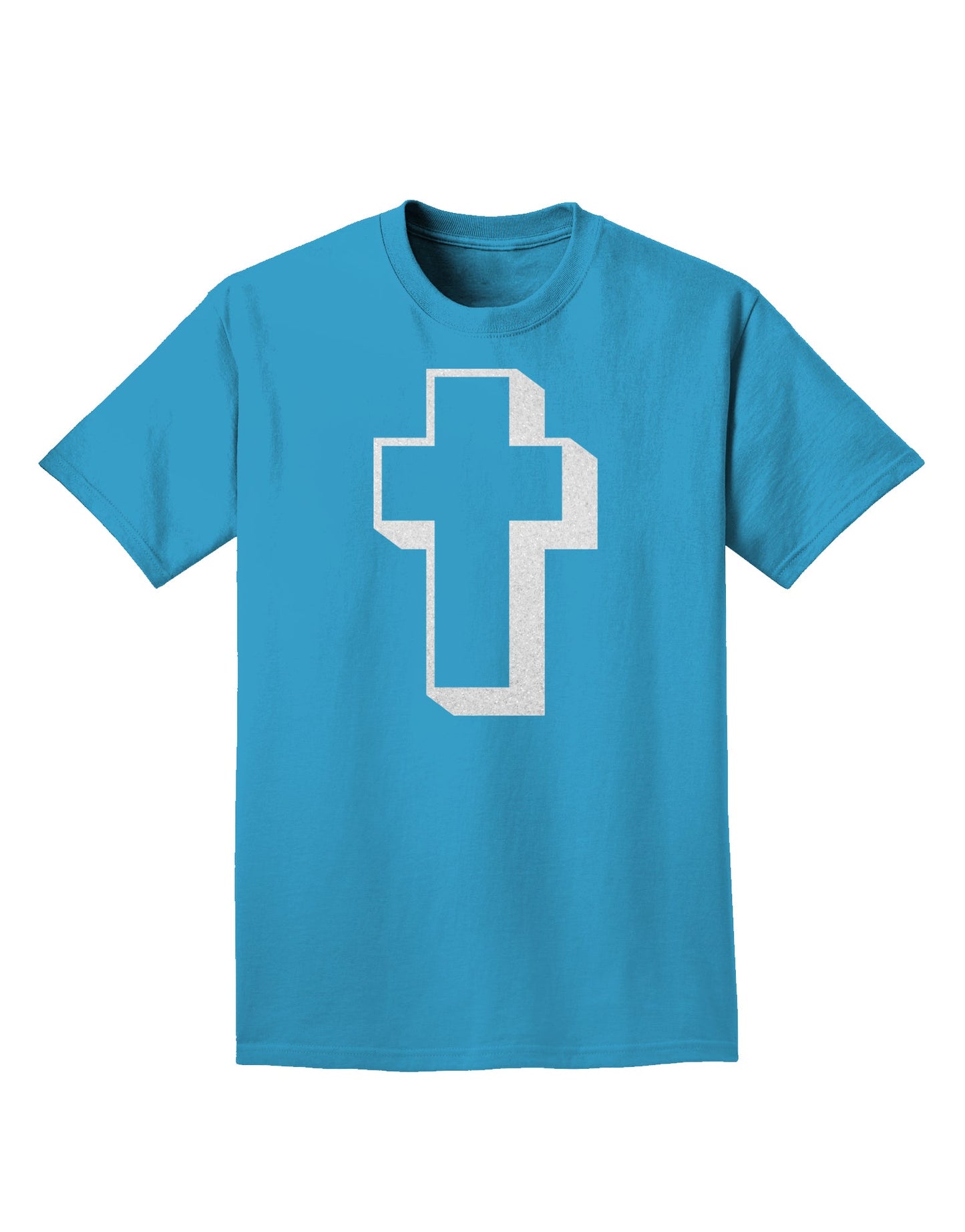 Simple Cross Design Glitter - White Adult Dark T-Shirt by TooLoud-Mens T-Shirt-TooLoud-Turquoise-Small-Davson Sales