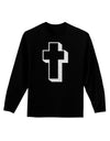 Simple Cross Design Glitter - White Adult Long Sleeve Dark T-Shirt by TooLoud-TooLoud-Black-Small-Davson Sales