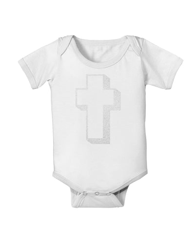 Simple Cross Design Glitter - White Baby Romper Bodysuit by TooLoud-Baby Romper-TooLoud-White-06-Months-Davson Sales