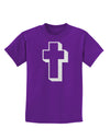 Simple Cross Design Glitter - White Childrens Dark T-Shirt by TooLoud-Childrens T-Shirt-TooLoud-Purple-X-Small-Davson Sales