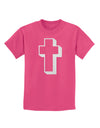 Simple Cross Design Glitter - White Childrens T-Shirt by TooLoud-Childrens T-Shirt-TooLoud-Sangria-X-Small-Davson Sales