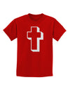 Simple Cross Design Glitter - White Childrens T-Shirt by TooLoud-Childrens T-Shirt-TooLoud-Red-X-Small-Davson Sales