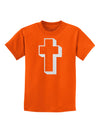 Simple Cross Design Glitter - White Childrens T-Shirt by TooLoud-Childrens T-Shirt-TooLoud-Orange-X-Small-Davson Sales