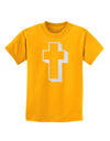 Simple Cross Design Glitter - White Childrens T-Shirt by TooLoud-Childrens T-Shirt-TooLoud-Gold-X-Small-Davson Sales