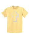 Simple Cross Design Glitter - White Childrens T-Shirt by TooLoud-Childrens T-Shirt-TooLoud-Daffodil-Yellow-X-Small-Davson Sales