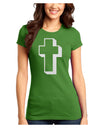 Simple Cross Design Glitter - White Juniors T-Shirt by TooLoud-Womens Juniors T-Shirt-TooLoud-Kiwi-Green-Juniors Fitted X-Small-Davson Sales