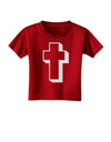 Simple Cross Design Glitter - White Toddler T-Shirt Dark by TooLoud-Toddler T-Shirt-TooLoud-Red-2T-Davson Sales