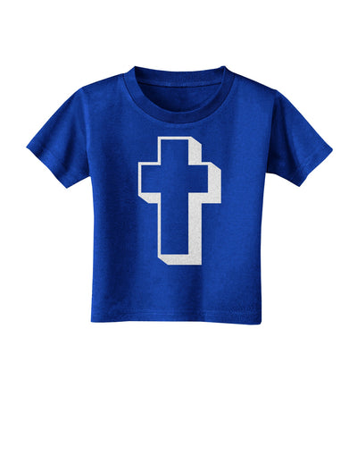 Simple Cross Design Glitter - White Toddler T-Shirt Dark by TooLoud-Toddler T-Shirt-TooLoud-Royal-Blue-2T-Davson Sales