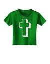 Simple Cross Design Glitter - White Toddler T-Shirt Dark by TooLoud-Toddler T-Shirt-TooLoud-Clover-Green-2T-Davson Sales