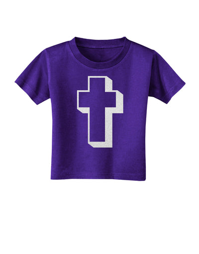 Simple Cross Design Glitter - White Toddler T-Shirt Dark by TooLoud-Toddler T-Shirt-TooLoud-Purple-2T-Davson Sales