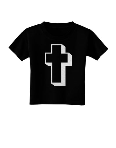 Simple Cross Design Glitter - White Toddler T-Shirt Dark by TooLoud-Toddler T-Shirt-TooLoud-Black-2T-Davson Sales