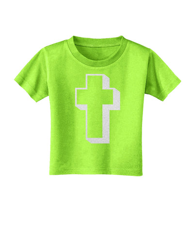 Simple Cross Design Glitter - White Toddler T-Shirt by TooLoud-Toddler T-Shirt-TooLoud-Lime-Green-2T-Davson Sales