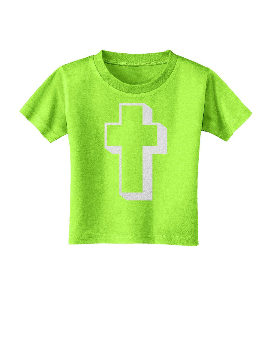 Simple Cross Design Glitter - White Toddler T-Shirt by TooLoud-Toddler T-Shirt-TooLoud-White-2T-Davson Sales