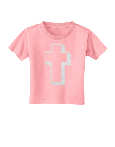 Simple Cross Design Glitter - White Toddler T-Shirt by TooLoud-Toddler T-Shirt-TooLoud-Candy-Pink-2T-Davson Sales