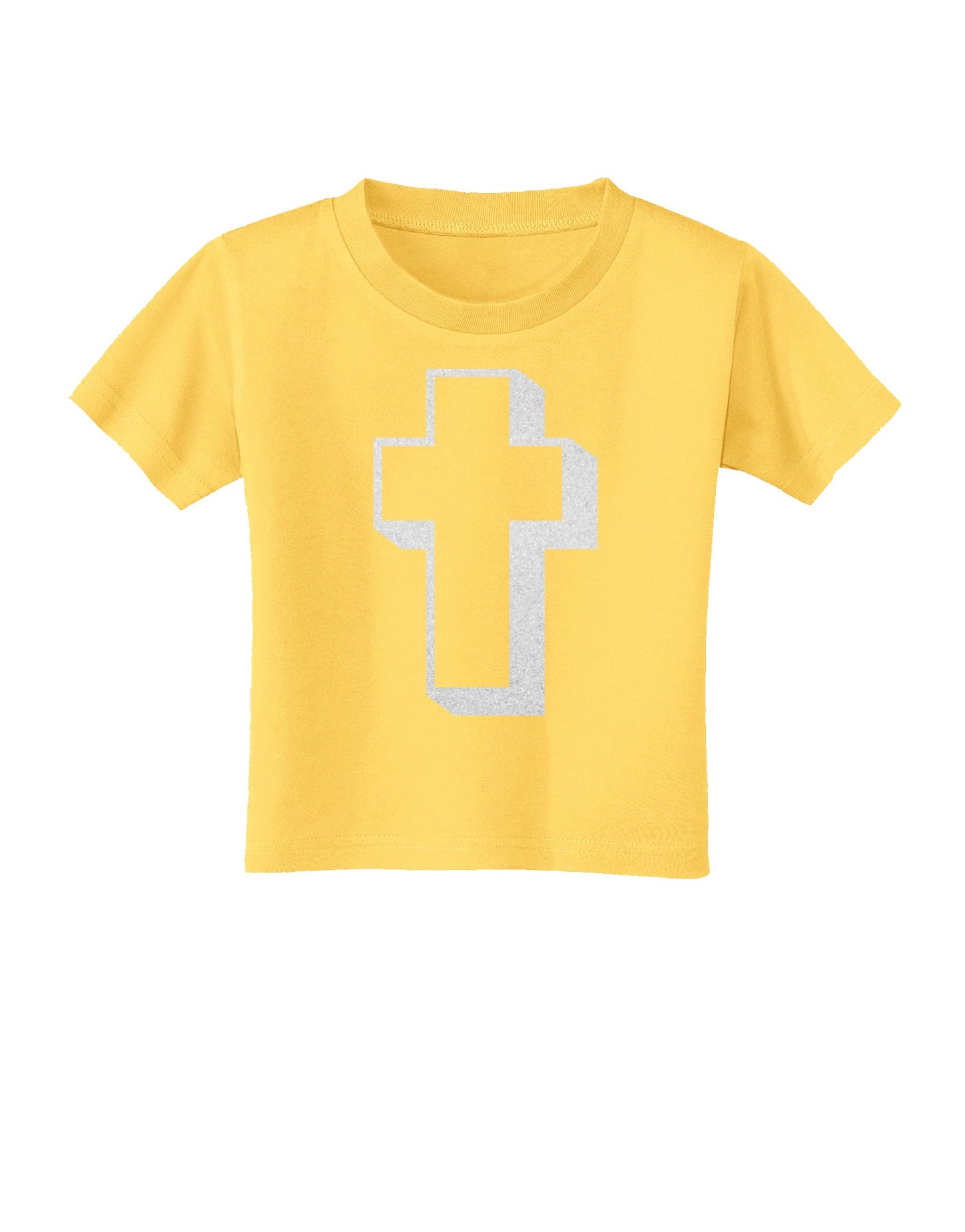 Simple Cross Design Glitter - White Toddler T-Shirt by TooLoud-Toddler T-Shirt-TooLoud-Yellow-2T-Davson Sales