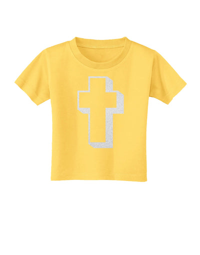 Simple Cross Design Glitter - White Toddler T-Shirt by TooLoud-Toddler T-Shirt-TooLoud-Yellow-2T-Davson Sales