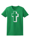 Simple Cross Design Glitter - White Womens Dark T-Shirt by TooLoud-Womens T-Shirt-TooLoud-Kelly-Green-X-Small-Davson Sales