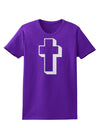 Simple Cross Design Glitter - White Womens Dark T-Shirt by TooLoud-Womens T-Shirt-TooLoud-Purple-X-Small-Davson Sales