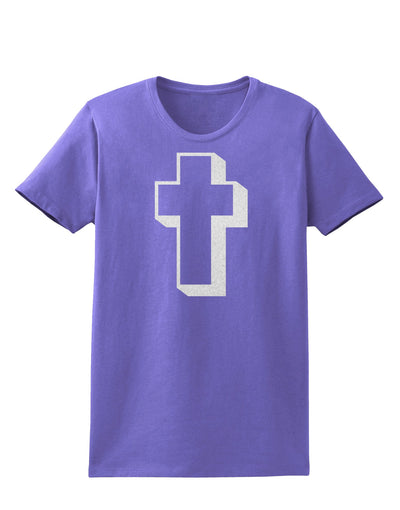 Simple Cross Design Glitter - White Womens T-Shirt by TooLoud-Womens T-Shirt-TooLoud-Violet-X-Small-Davson Sales