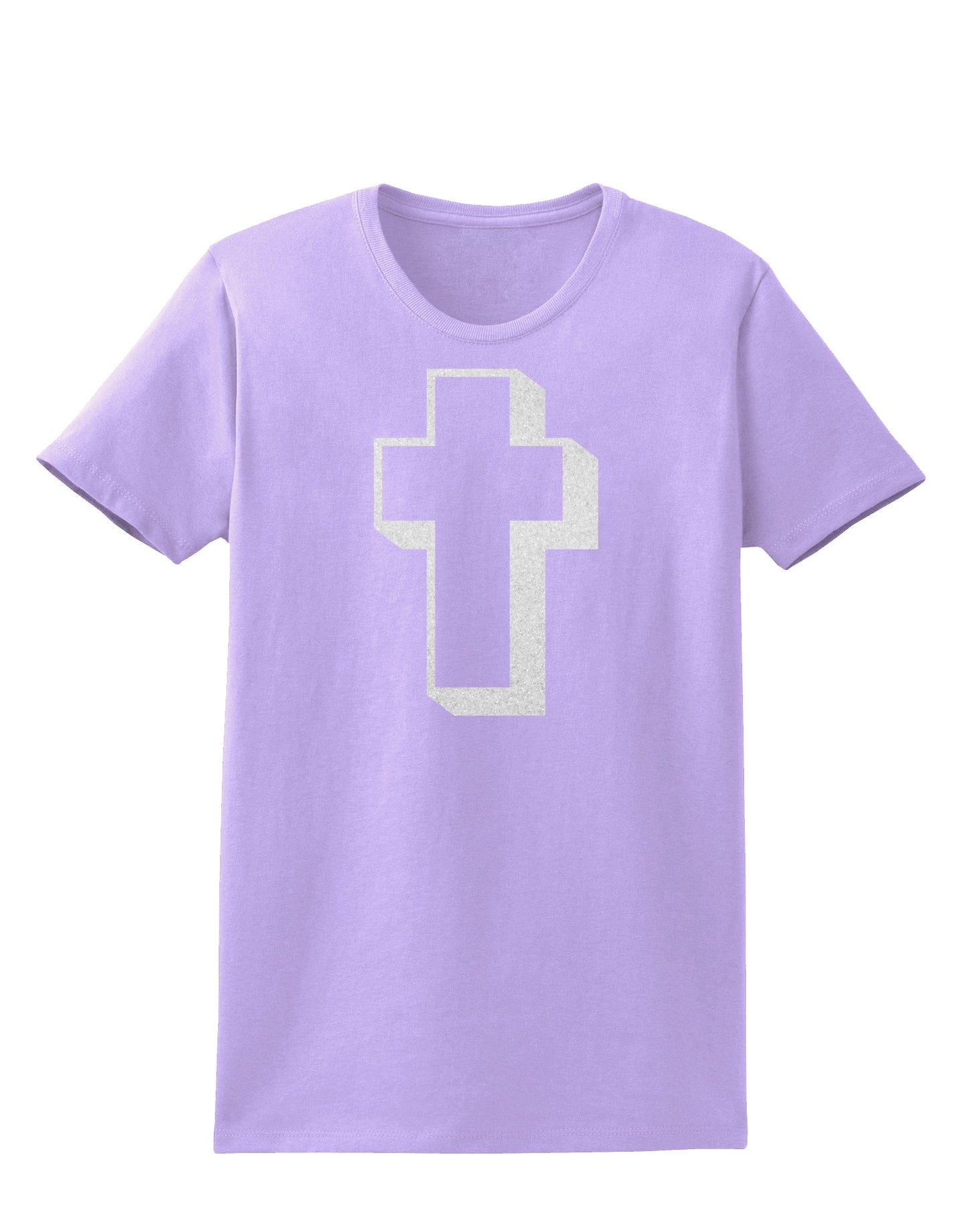 Simple Cross Design Glitter - White Womens T-Shirt by TooLoud-Womens T-Shirt-TooLoud-Lavender-X-Small-Davson Sales