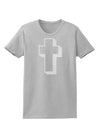 Simple Cross Design Glitter - White Womens T-Shirt by TooLoud-Womens T-Shirt-TooLoud-AshGray-X-Small-Davson Sales