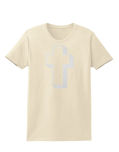 Simple Cross Design Glitter - White Womens T-Shirt by TooLoud-Womens T-Shirt-TooLoud-Natural-X-Small-Davson Sales