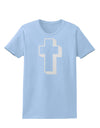 Simple Cross Design Glitter - White Womens T-Shirt by TooLoud-Womens T-Shirt-TooLoud-Light-Blue-X-Small-Davson Sales