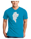 Single Left Angel Wing Design - Couples Adult Dark V-Neck T-Shirt-Mens V-Neck T-Shirt-TooLoud-Turquoise-Small-Davson Sales