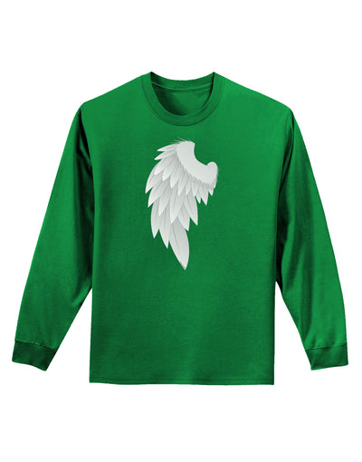 Single Left Angel Wing Design - Couples Adult Long Sleeve Dark T-Shirt-TooLoud-Kelly-Green-Small-Davson Sales