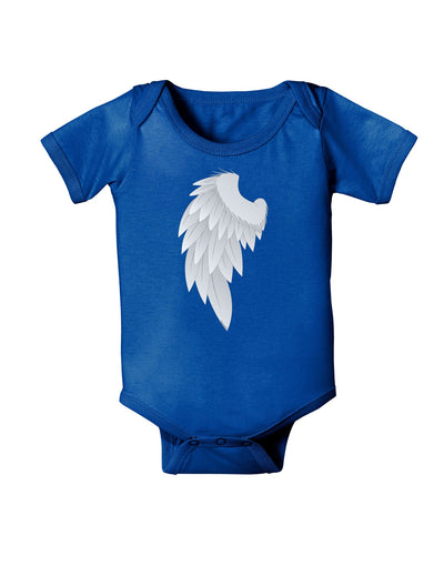 Single Left Angel Wing Design - Couples Baby Romper Bodysuit Dark-Baby Romper-TooLoud-Royal-Blue-06-Months-Davson Sales