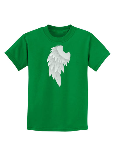 Single Left Angel Wing Design - Couples Childrens Dark T-Shirt-Childrens T-Shirt-TooLoud-Kelly-Green-X-Small-Davson Sales