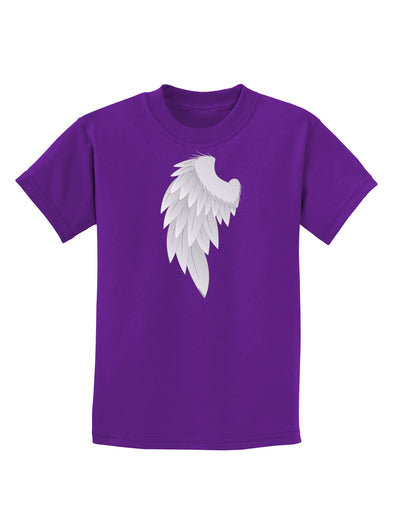 Single Left Angel Wing Design - Couples Childrens Dark T-Shirt-Childrens T-Shirt-TooLoud-Purple-X-Small-Davson Sales